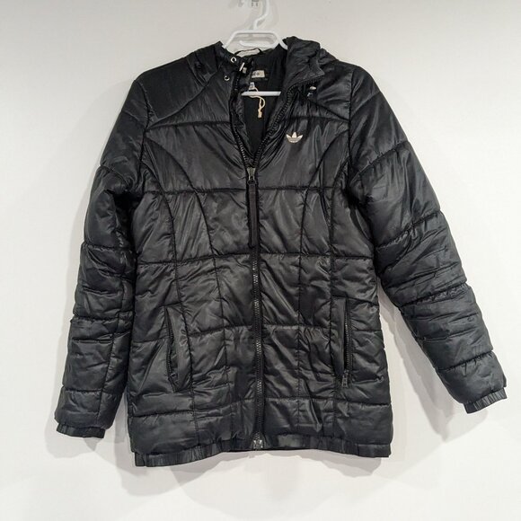 adidas Synthetic Puffer Coat Black Size Small - Picture 1 of 5